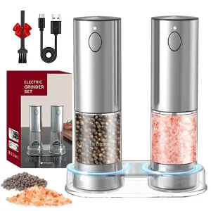 Electric Stainless Steel Salt And Pepper Grinder USB Rechargeable