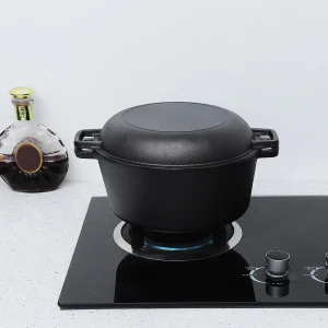 Cast Iron Dutch Oven Pot with Skillet Lid Cooking Pan